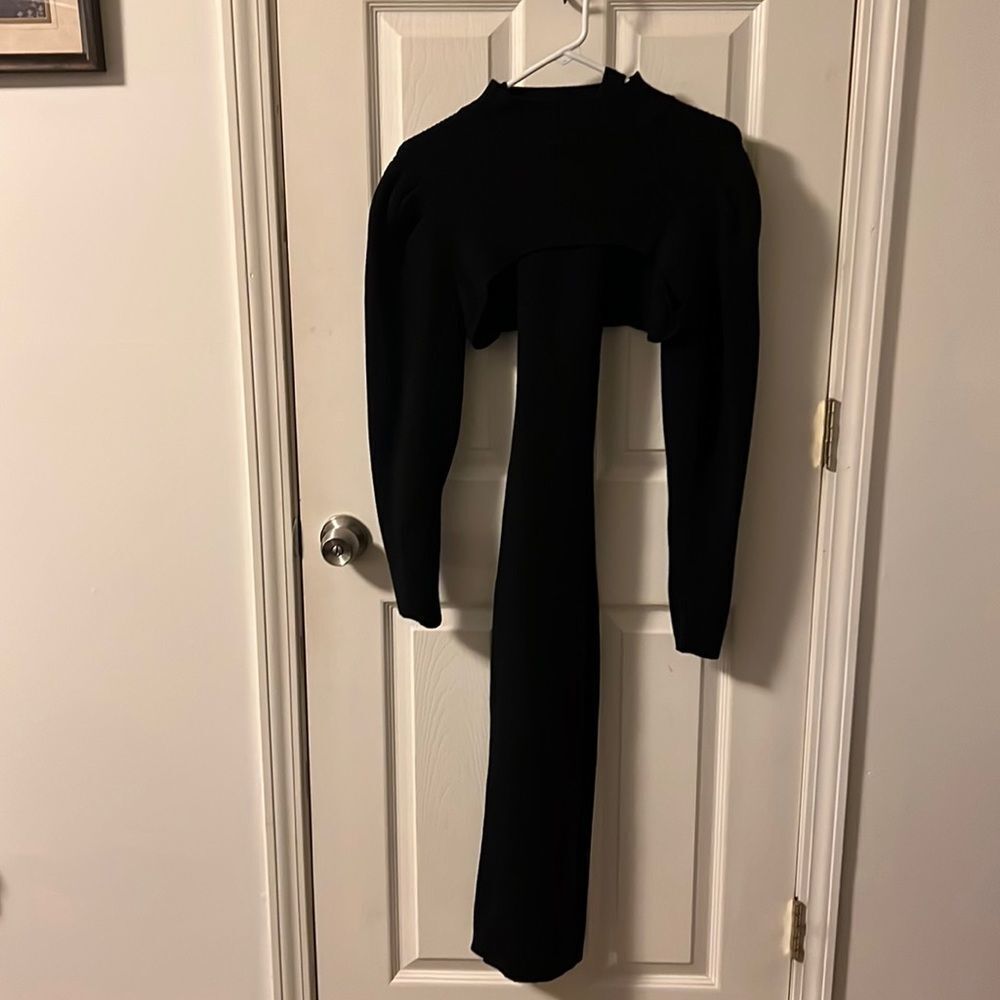 Black two piece sweater dress